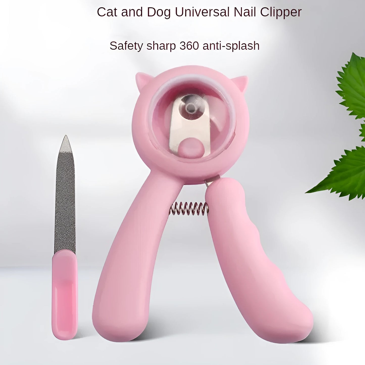 Blue pet nail clipper with stainless steel sickle blade and non-slip handle for dogs and cats.