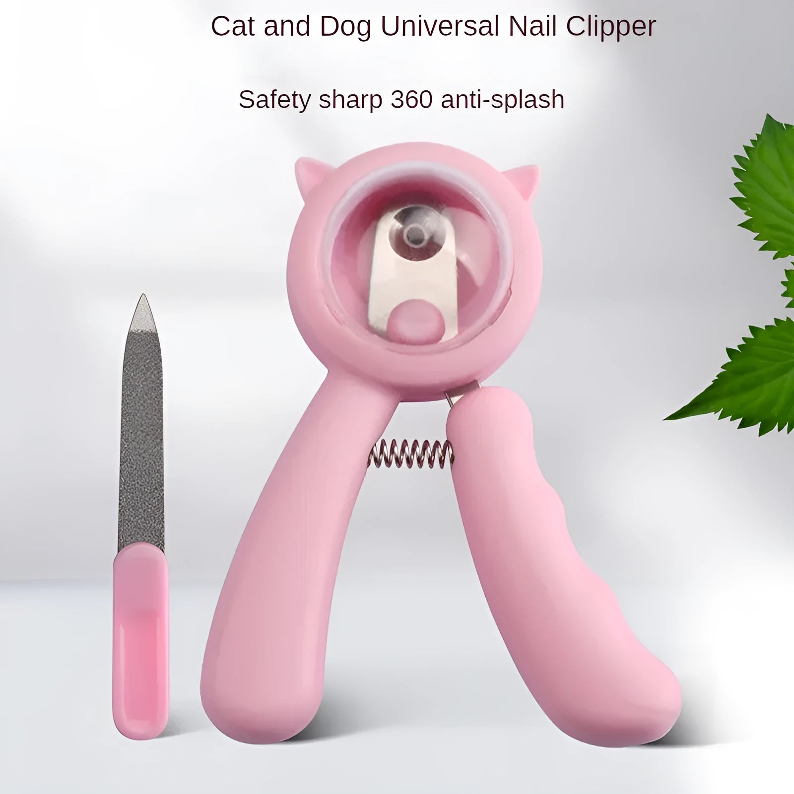 Blue pet nail clipper with stainless steel sickle blade and non-slip handle for dogs and cats.