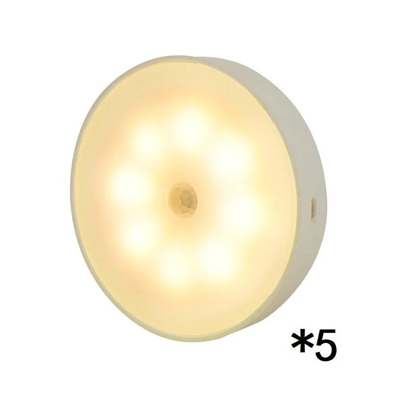 USB-powered motion-activated LED puck lights for cabinets, closets, and other small spaces