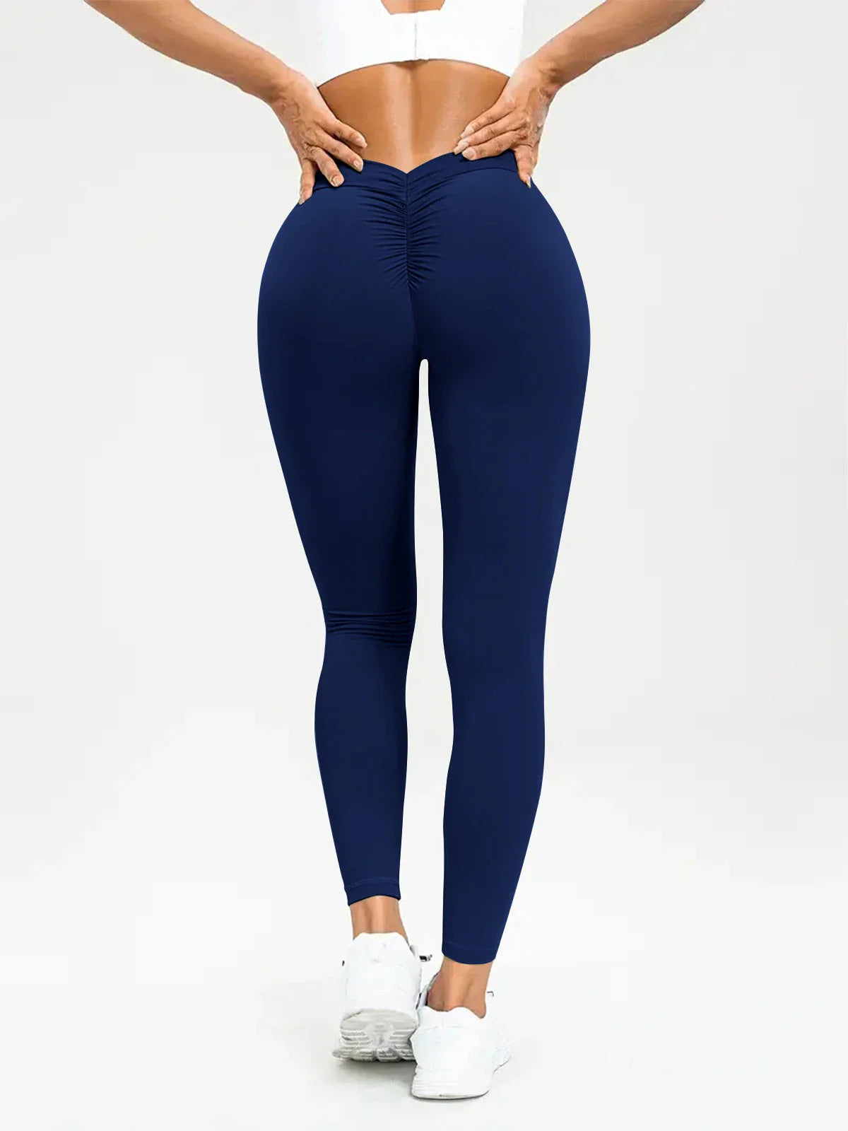 Slimming high-waist yoga pants with hidden tummy control, available in various colors and sizes