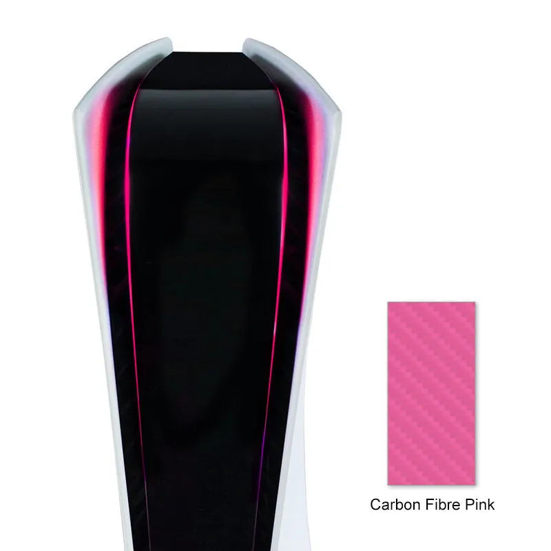 PS5 console light bar film sticker in carbon fibre design with colour options