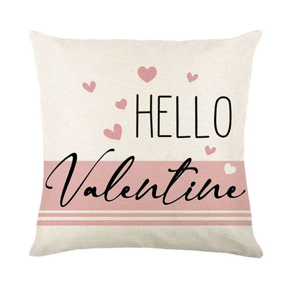 Plaid heart printed pillow cover measuring 45x45cm with four colour options for Valentine's Day home decor