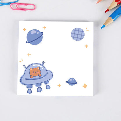 Bear sticky notes 8 x 8cm, 50-sheet cartoon memo pad with eight cover styles