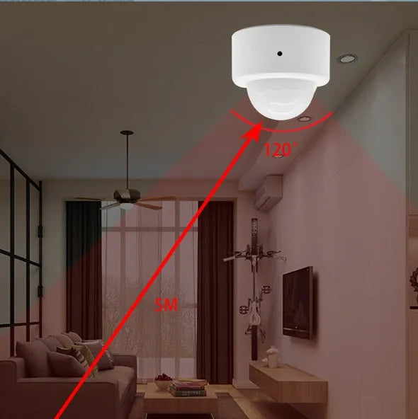 White wireless infrared body sensor with ZigBee3.0 connectivity for home security