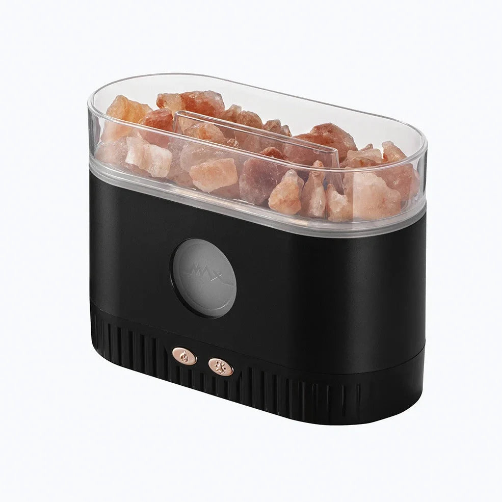 Crystal rock aromatherapy machine with flame effect and RGB lighting, 168mm height