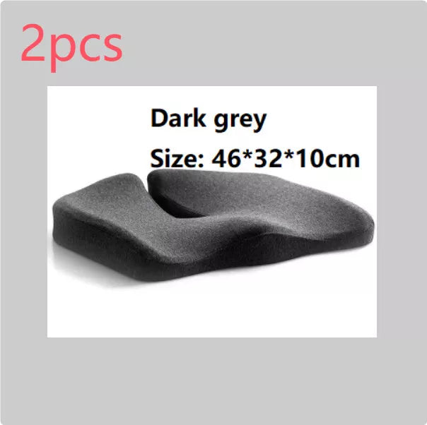 Memory foam seat cushion with non-slip bottom for office and car use