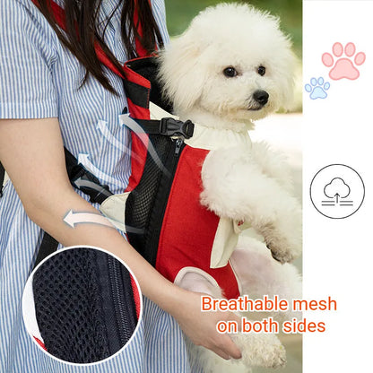 Pet carrier sling bag with breathable mesh panels and cross-shoulder strap
