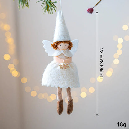 Modern Christmas angel skirt felt pendant decoration in white or pink with cloth material