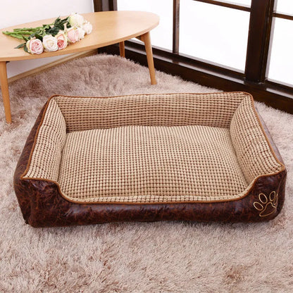 Flannel dog kennel in grey, coffee or beige, removable washable pet house, sizes M to XXL