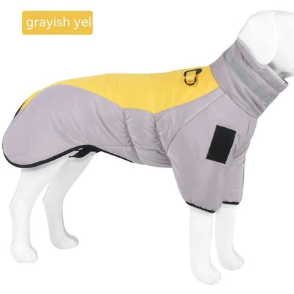 Waterproof dog coat with thick insulation and soft velvet lining, available in various color options