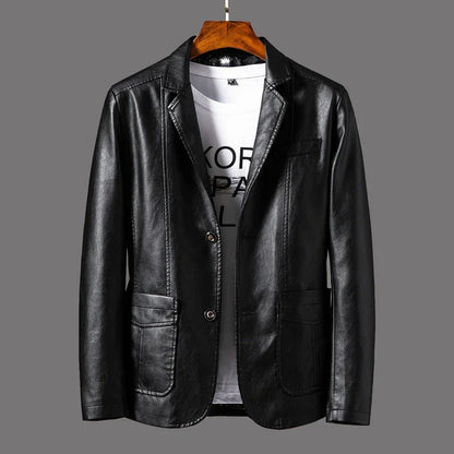 Stylish leather jacket with unique studded lapels and quilted sleeves, available in a variety of colors and sizes