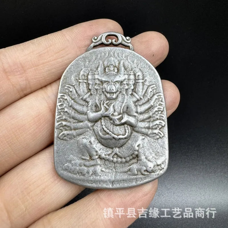 Iron pendant with Chinese geometric design as hanging ornament decoration