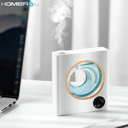 White wall-mounted automatic aromatherapy machine with USB charging port and compact 115x42x133mm dimensions