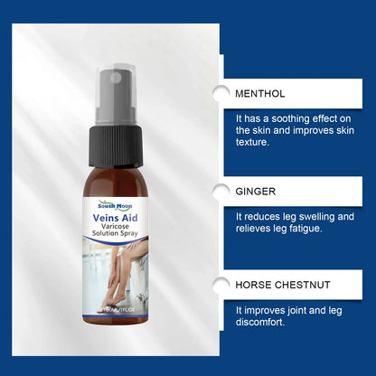 30ml leg care spray bottle with menthol, ginger and horse chestnut for massage treatment