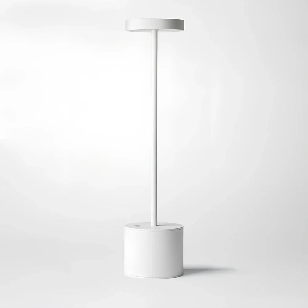 LED rechargeable touch night light in aluminium construction with touch dimming control
