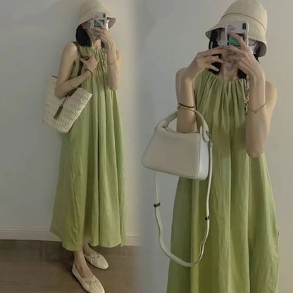 Plus size asymmetric sleeveless vest skirt in green with matching trousers
