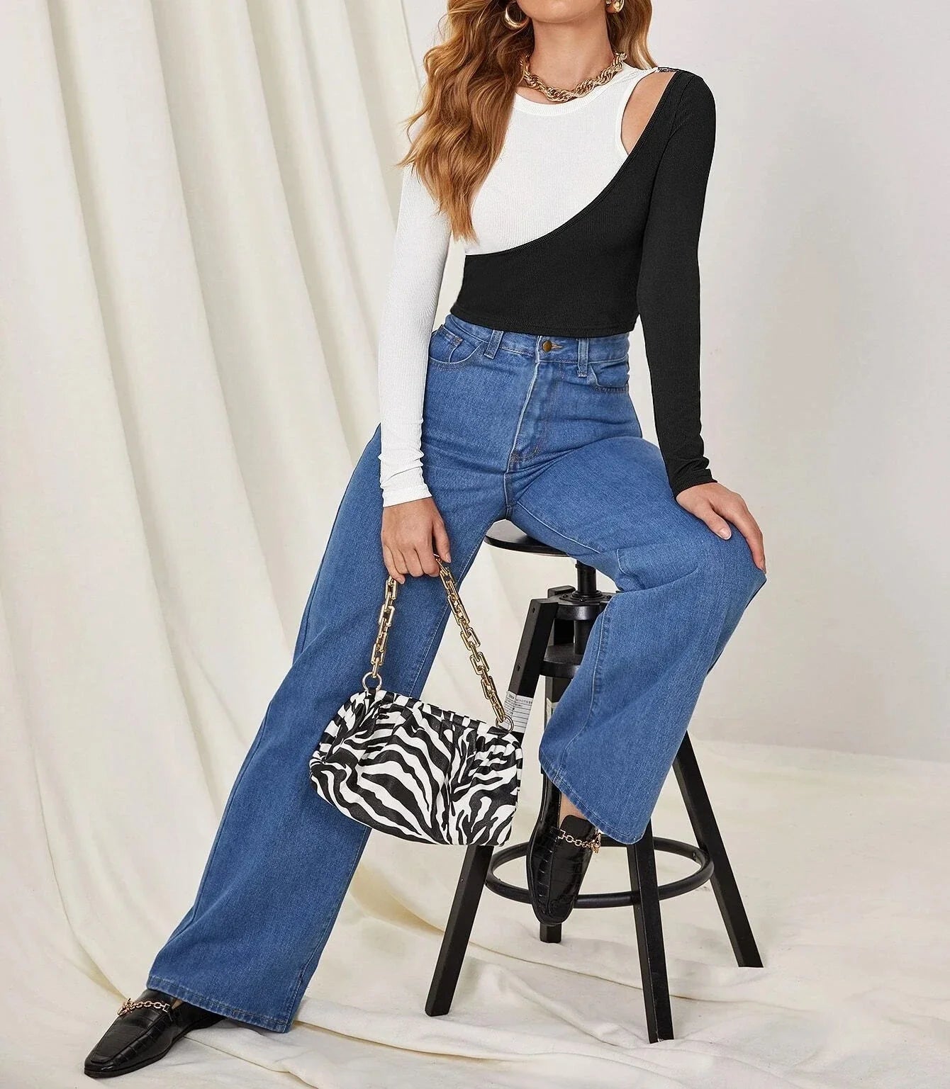 Stylish strapless cropped top with colorblock design, available in multiple colors and sizes