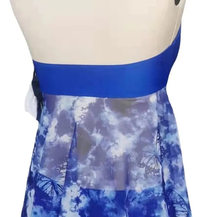 Women's Bikini Swimsuit in Blue Spandex Fabric European and American Style Briefs Swimwear Sizes S M L for Swim Beach Pool Holiday Wear