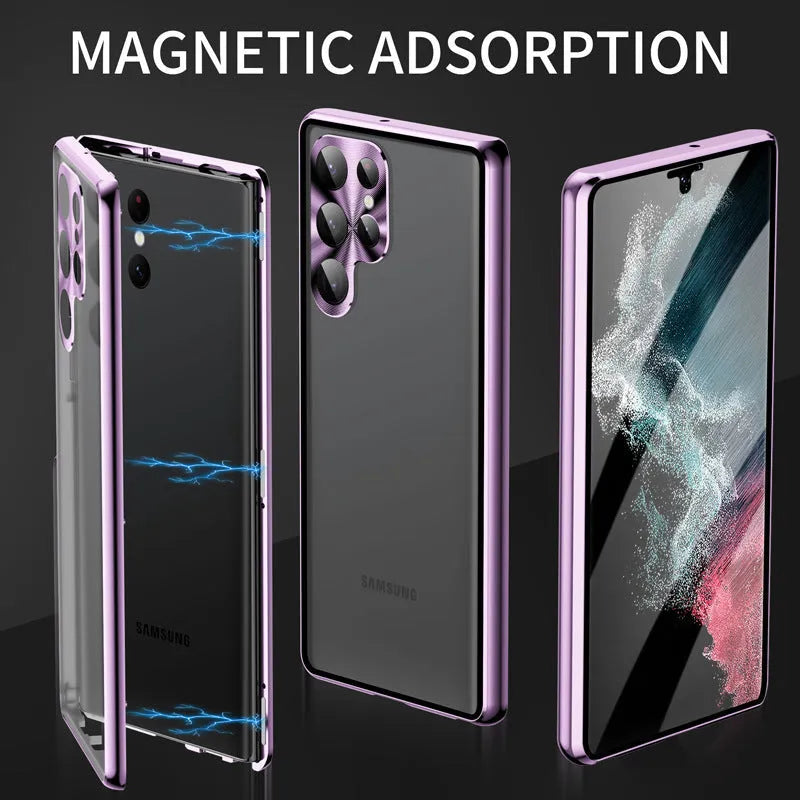 S24Ultra magnetic mirror phone case in multiple colours with peep-proof design and universal magnetic suction