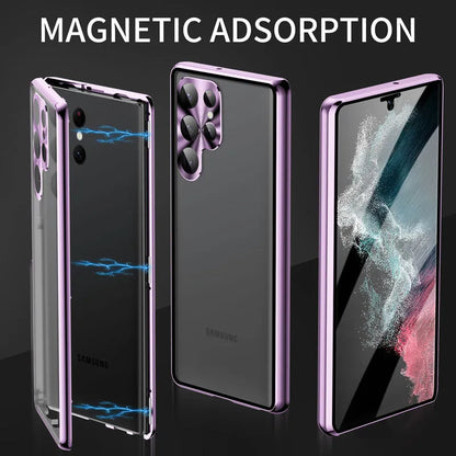 S24Ultra magnetic mirror phone case in multiple colours with peep-proof design and universal magnetic suction