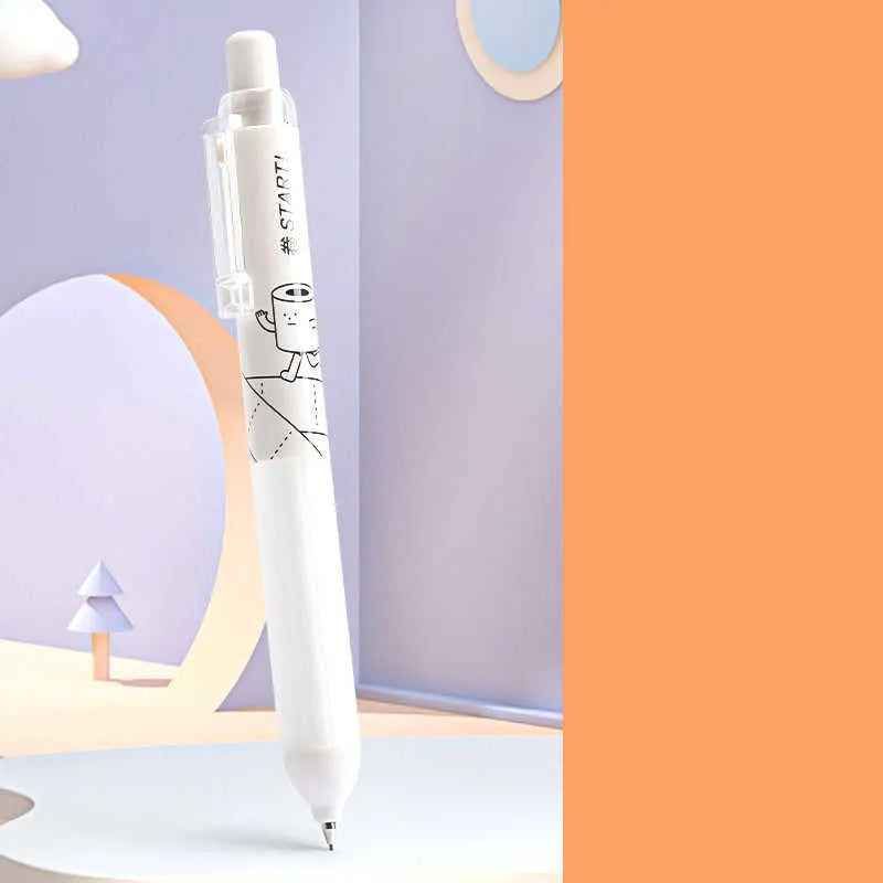 Black and white automatic pencils showing 0.5mm lead tip with minimalist plastic barrel design