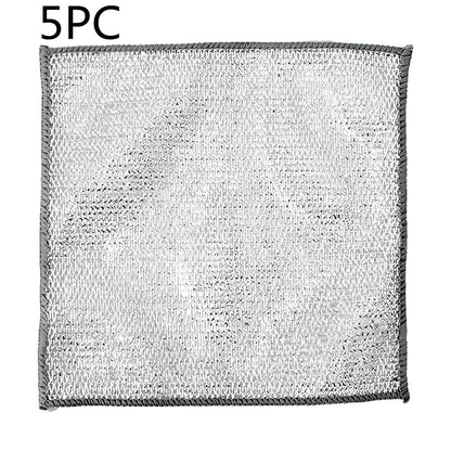 Silver silk cloth pattern steel wire cleaning cloth measuring 20x20cm for kitchen pots and bowls