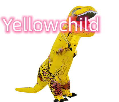 Jurassic World inflatable T-Rex costume standing 2.2m tall with battery fan and complete accessory set