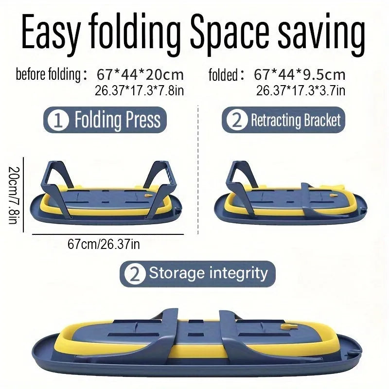Blue foldable portable pet bathing tub for a small dog