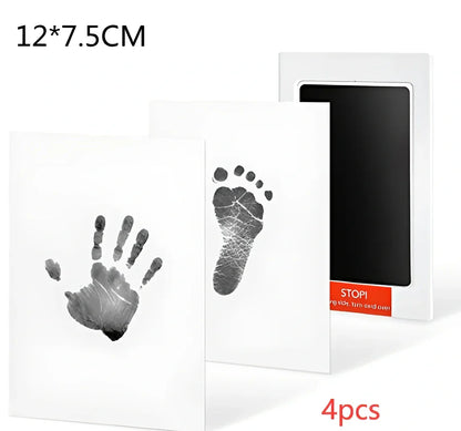 Disposable ink baby hand and foot print kit with six colour options and two size formats