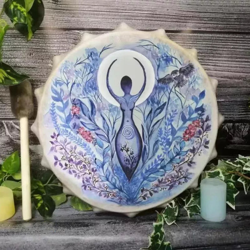 Handmade Tree of Life Shaman Drum in birch frame with drumstick
