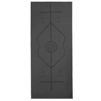 Microfiber yoga towel with 185cm length and 3mm thickness in dark grey colour