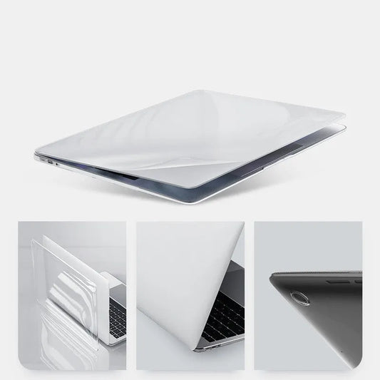 Crystal protective shell for MacBook Pro 14.2 and 16.2 laptops in transparent and black options