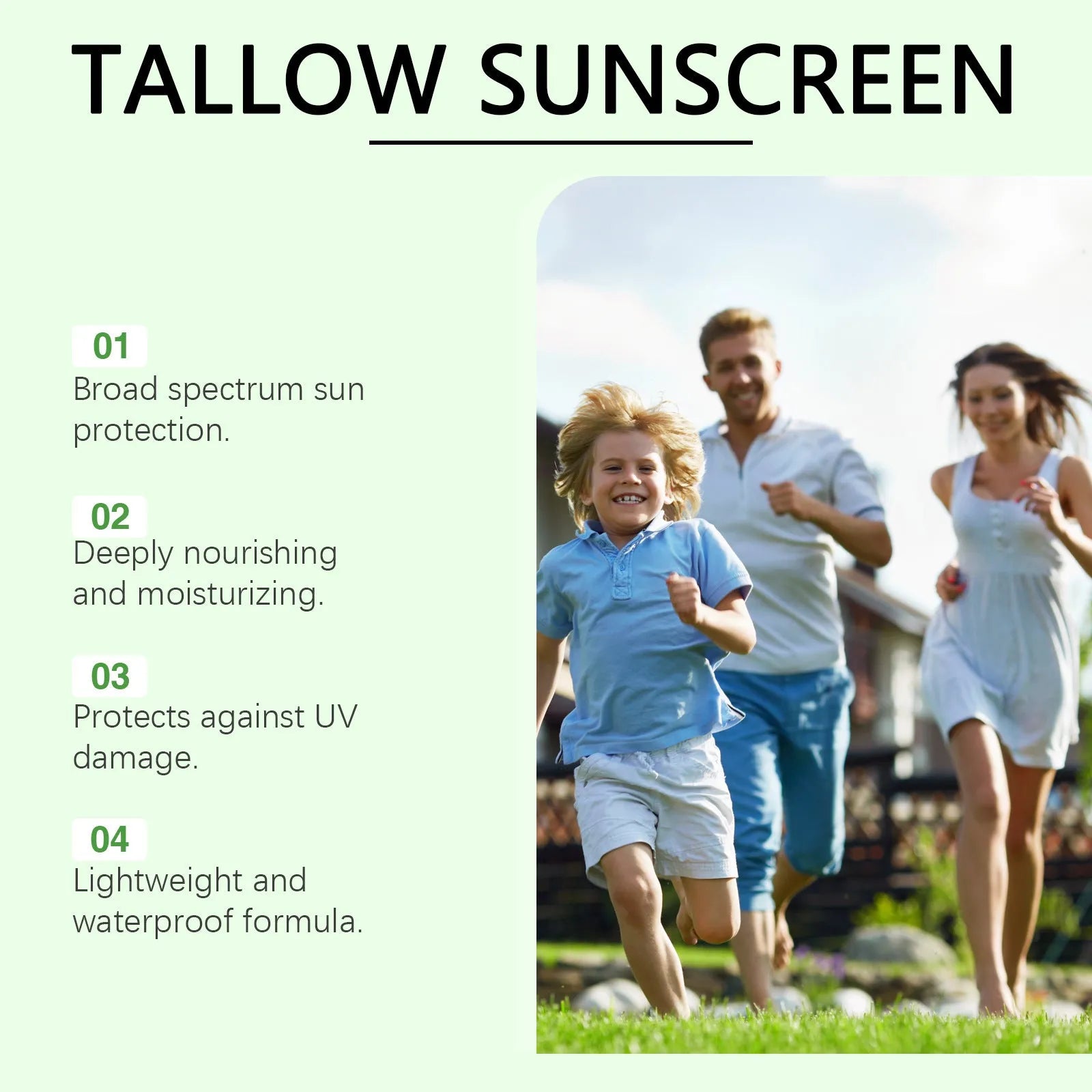60g tube of non-greasy sunscreen cream with titanium dioxide protection
