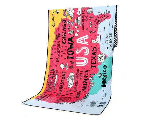 Superfine fibre beach towel in various colours, 175x75cm size, 280g lightweight for travel and outdoor sports