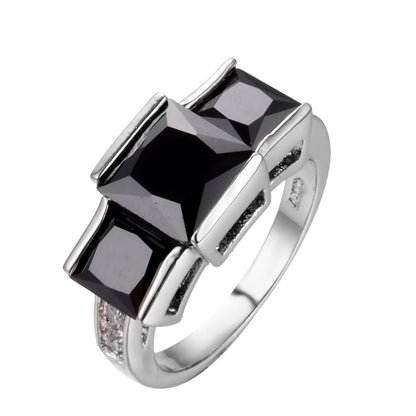 Copper ring with geometric design and electroplated finish in multiple colour options