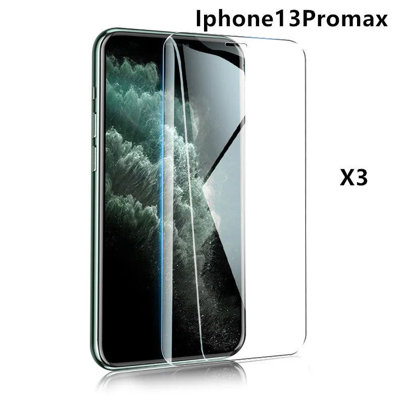 Tempered glass screen protector with 9H hardness and oleophobic coating for iPhone and Samsung phones