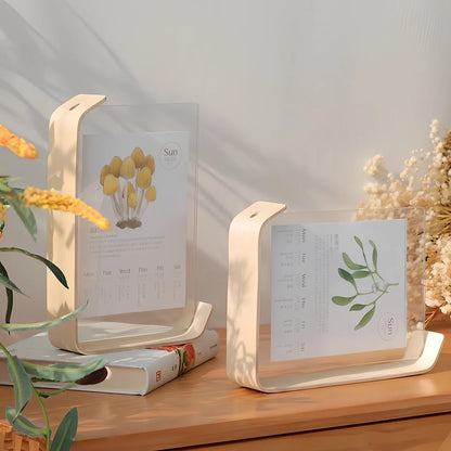 Wooden photo frame with herbarium display in log colour, 6-inch and 8-inch sizes