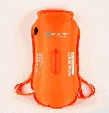 Dual Airbag Waterproof Backpack in fluorescent orange for swimming and outdoor activities