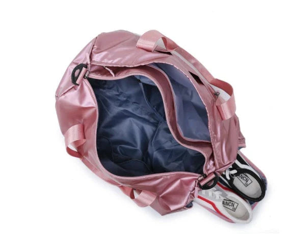 Premium durable fitness gym bag with separate compartments for shoes, laundry, and other gear, made of water-resistant materials for versatile use