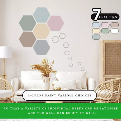 Rolling brush latex paint set for wall repair in seven colors with small roller brush