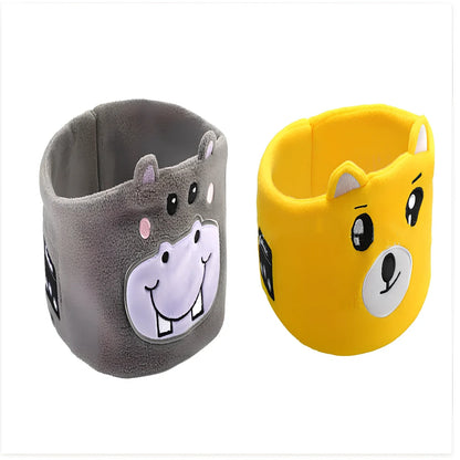 Bluetooth animal headband sleep mask with dinosaur hood showing integrated speakers and wireless design