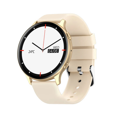 Smart watch with Bluetooth call, 1.32in TFT screen, silicone strap, magnetic charging cable, Black Gold Pink colours