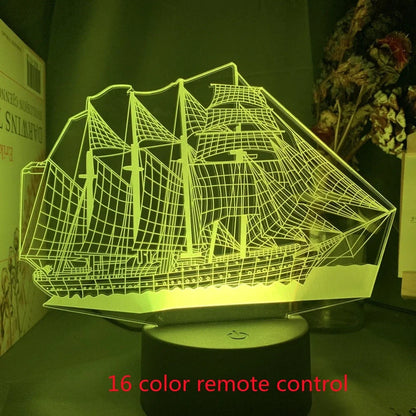 Custom 3D airplane hologram night light with optical acrylic panel and ABS base showing colour-changing illumination