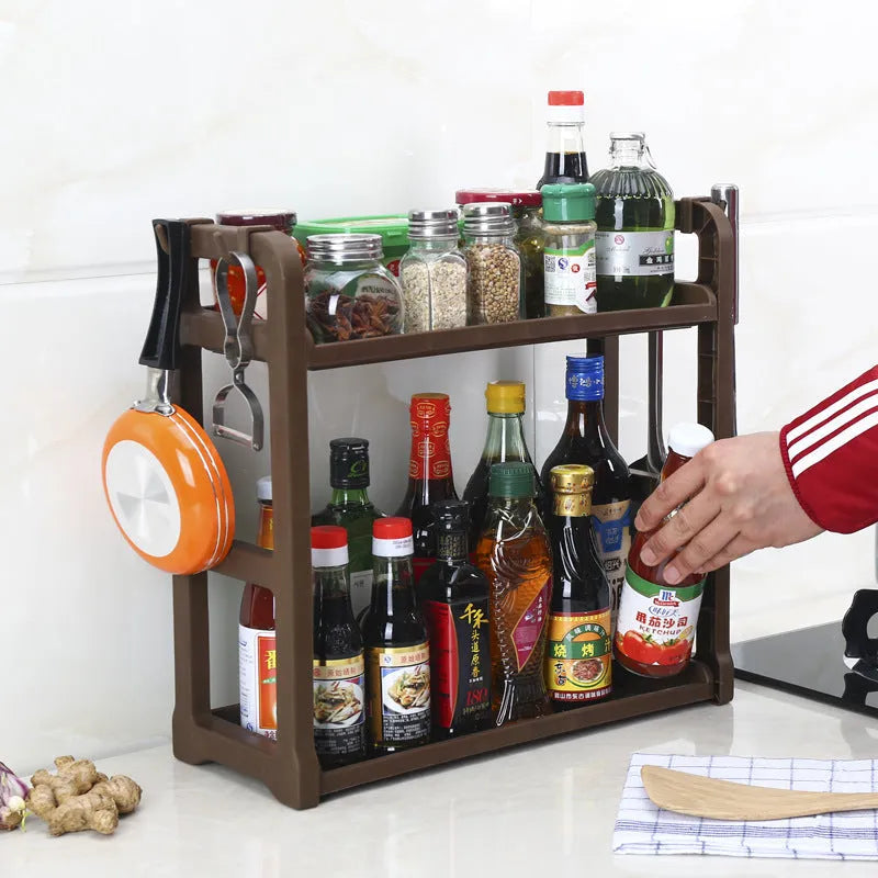 Foldable PP plastic kitchen storage shelving unit in multilayer design for organisation