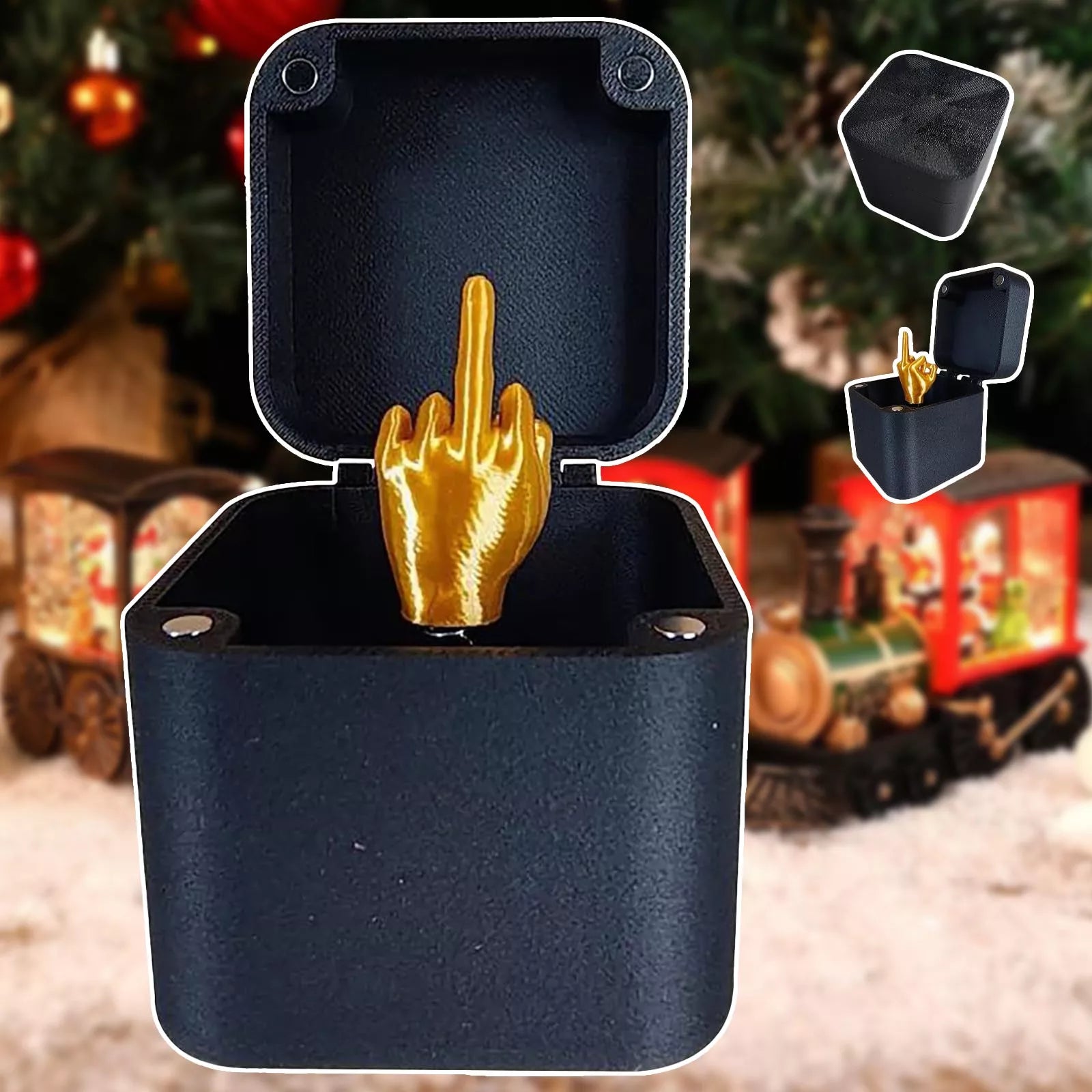 Middle Finger in a Box Christmas prank gift, 5x5x5cm, American style