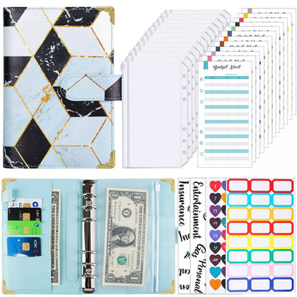 A6 loose spiral notebook with PU leather cover in various colors, featuring spiral binding and included accessories
