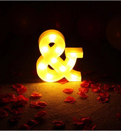 Luminous LED Letter Number Night Light with remote control for weddings and parties