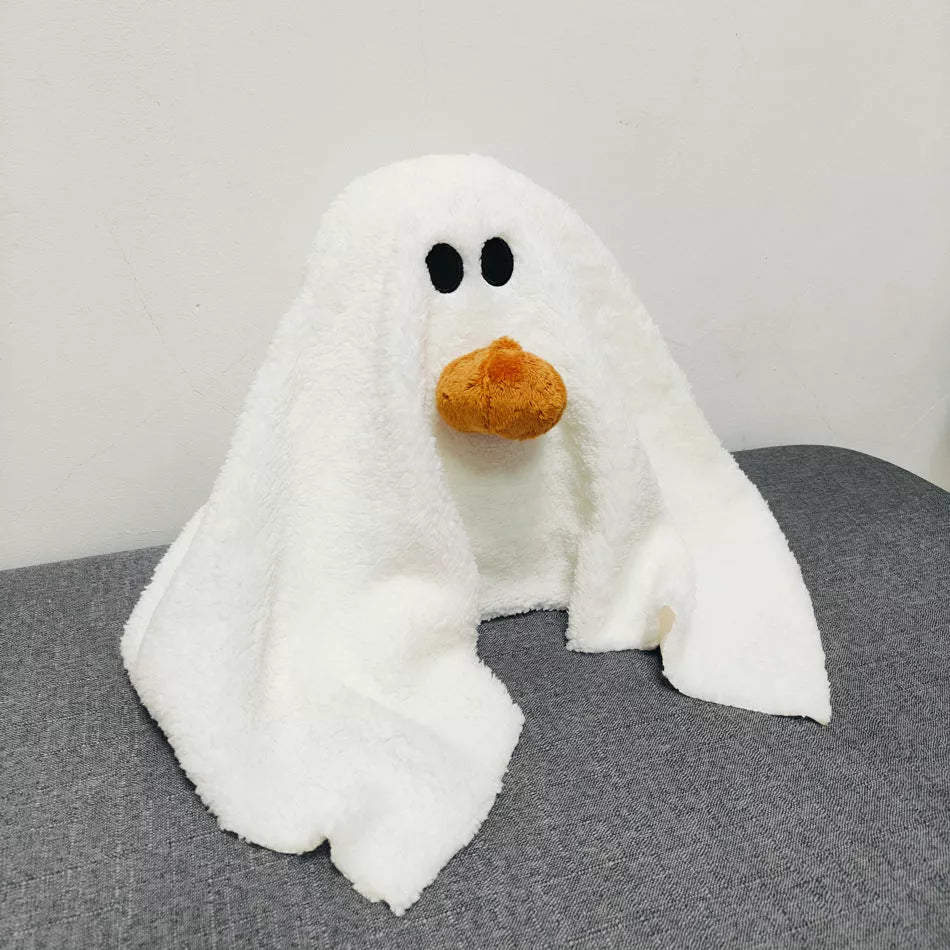 Gus The Ghost With Pumpkin Pillow Halloween Plush Throw Cushion - 75*90CM, PP cotton filled, festive home decor