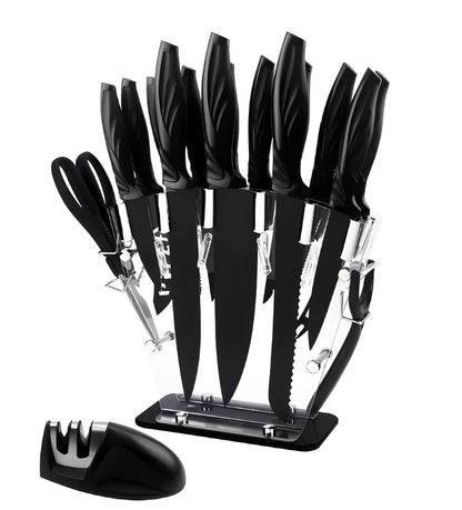 17-piece stainless steel kitchen knife set with Maifanshi coating and 20cm blades