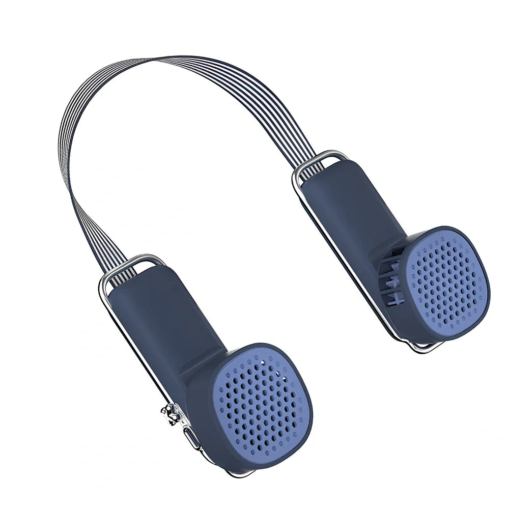 Folding USB mini portable fan in cream ice with 20cm blade and 50cm cord for summer cooling